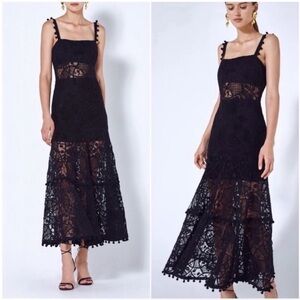 Alexis Lucila Lace Midi Dress Black